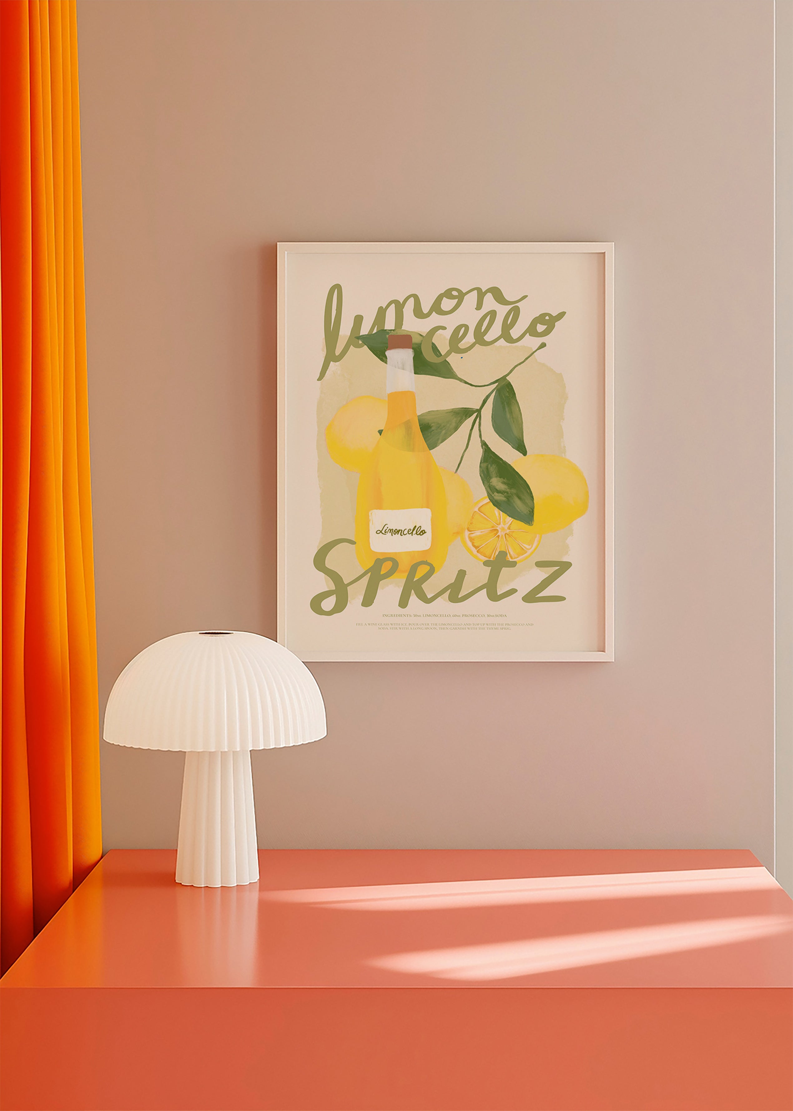Art de cuisine Limoncello Spritz illustré