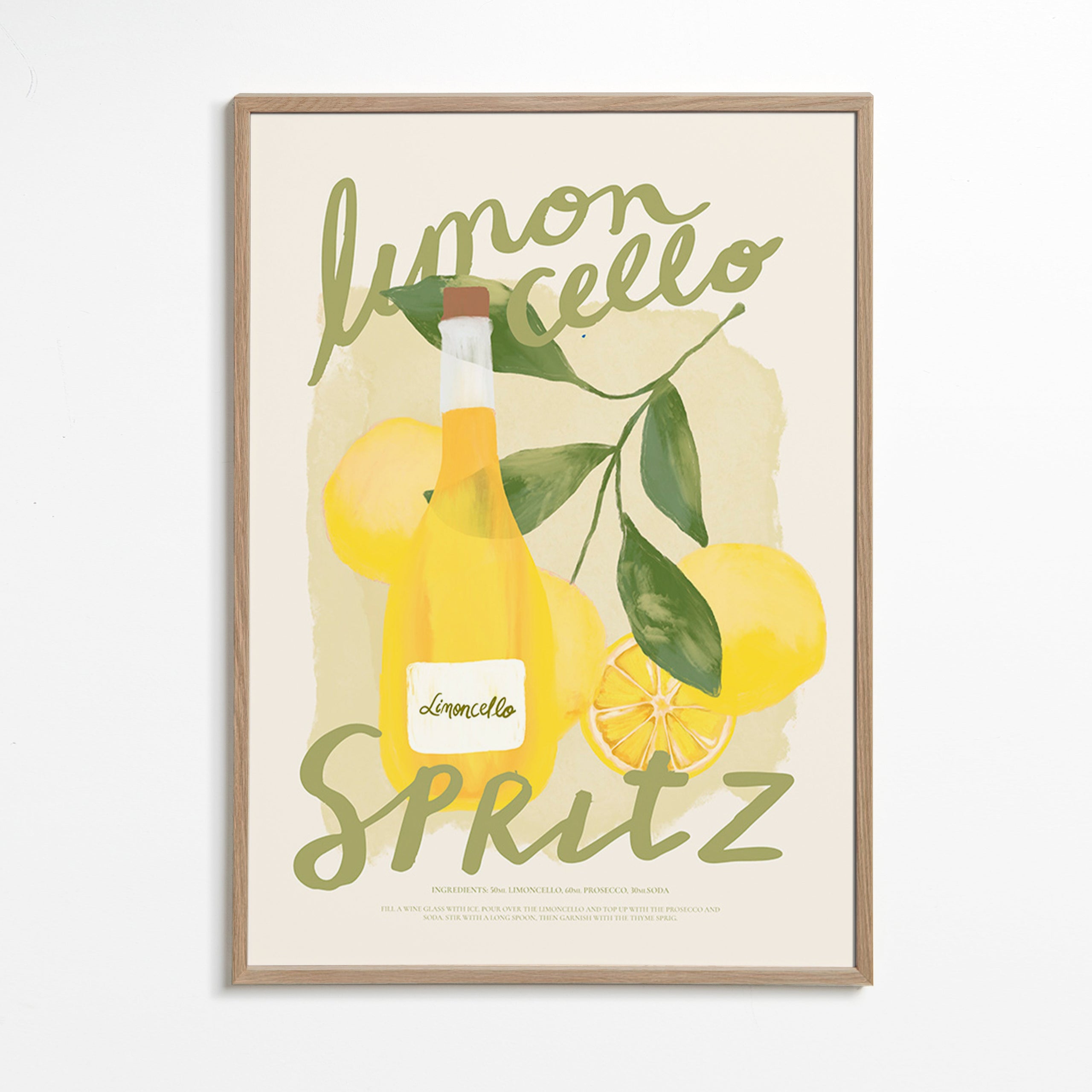 Art de cuisine Limoncello Spritz illustré