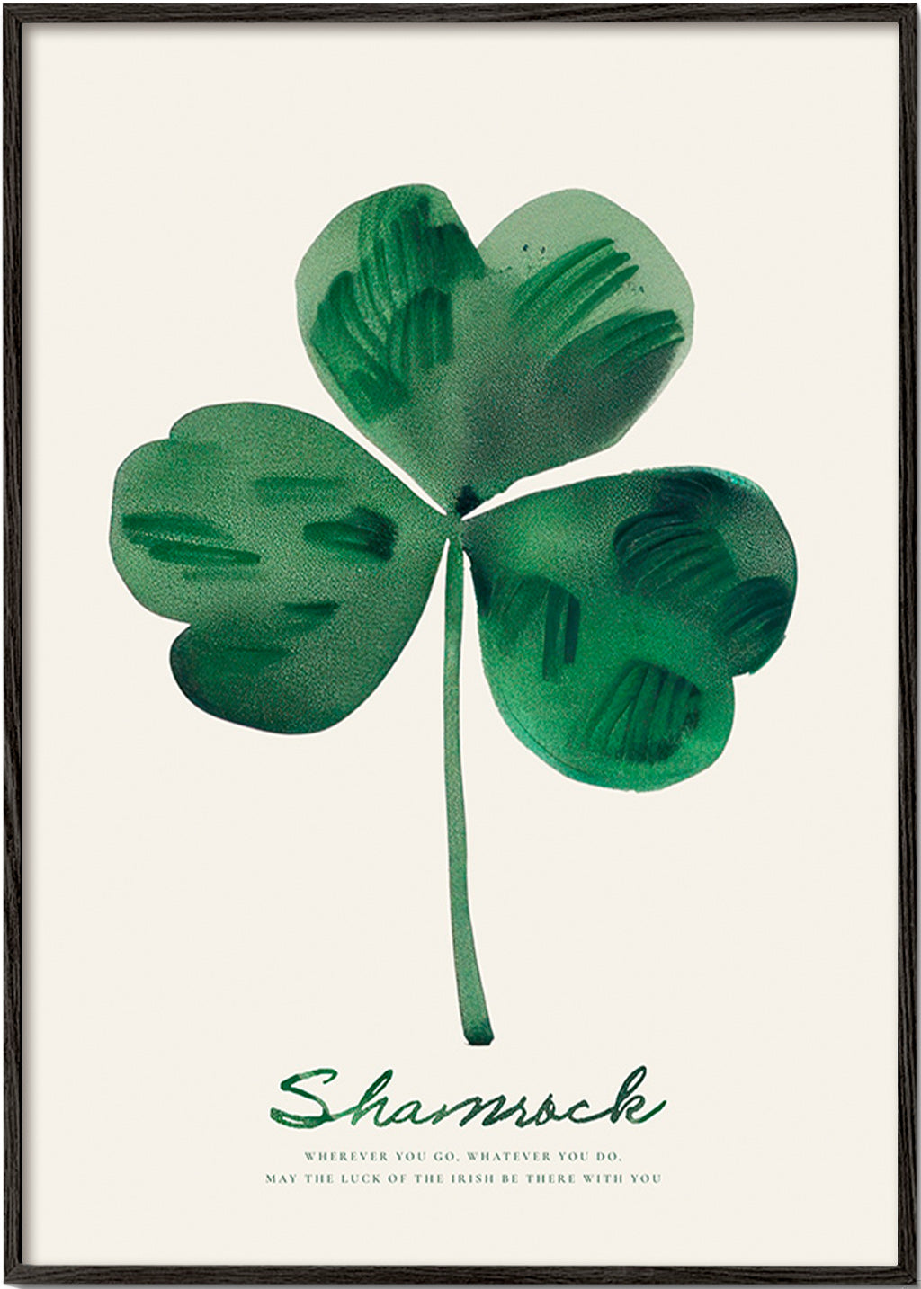 Impression botanique Shamrock trèfle aquarelle