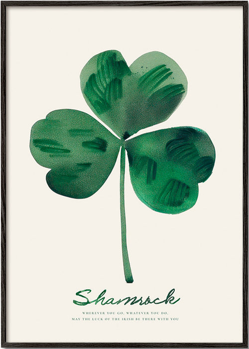 Impression botanique Shamrock trèfle aquarelle
