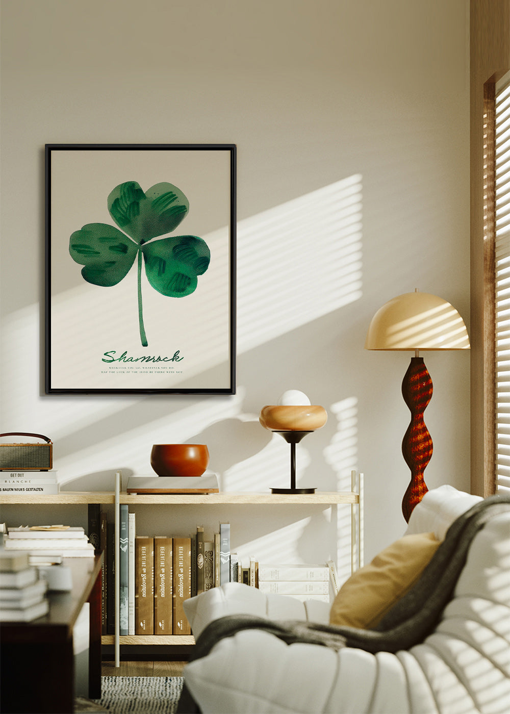 Impression botanique Shamrock trèfle aquarelle