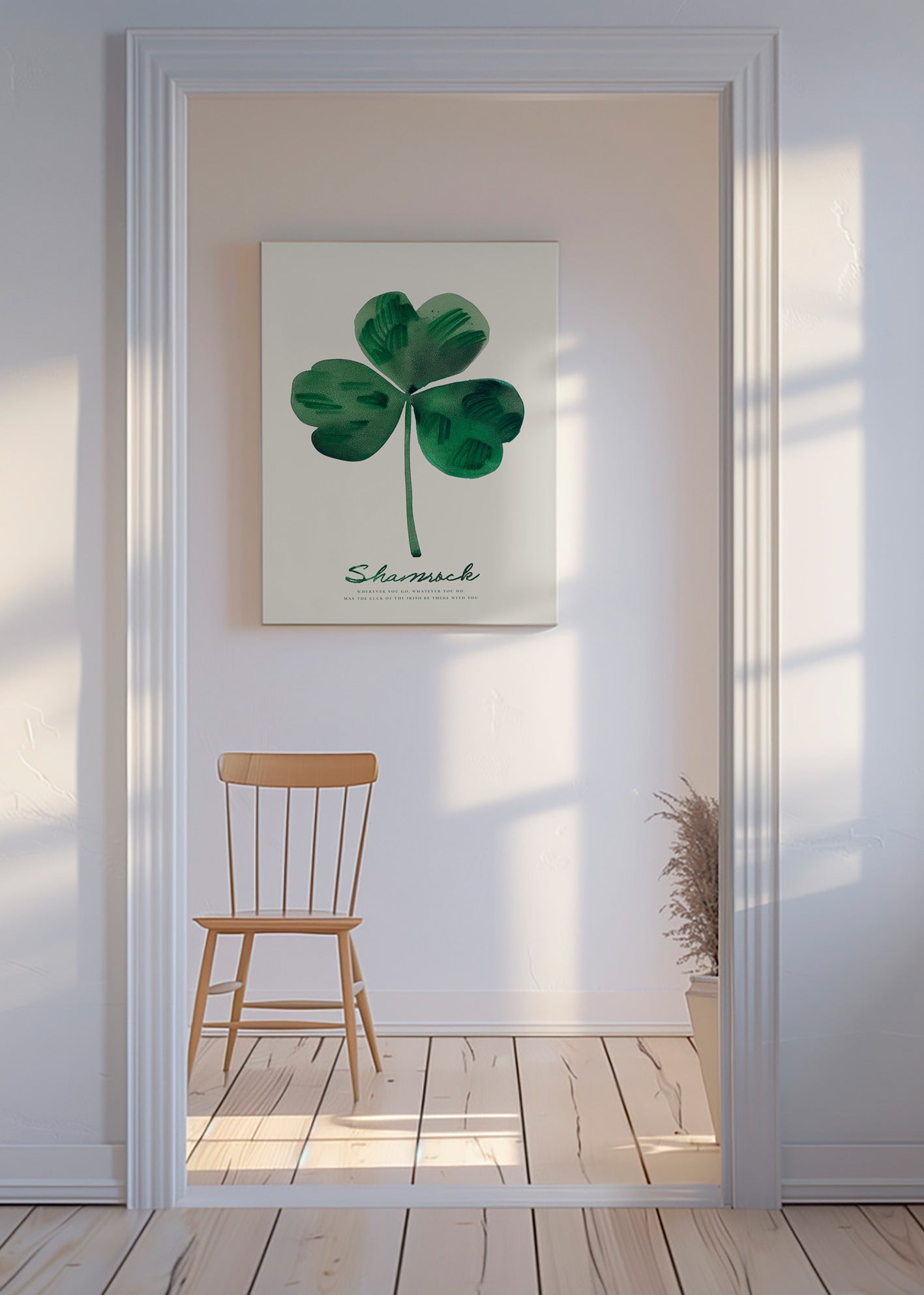 Impression botanique Shamrock trèfle aquarelle