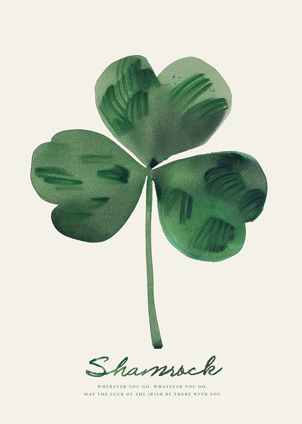 Impression botanique Shamrock trèfle aquarelle