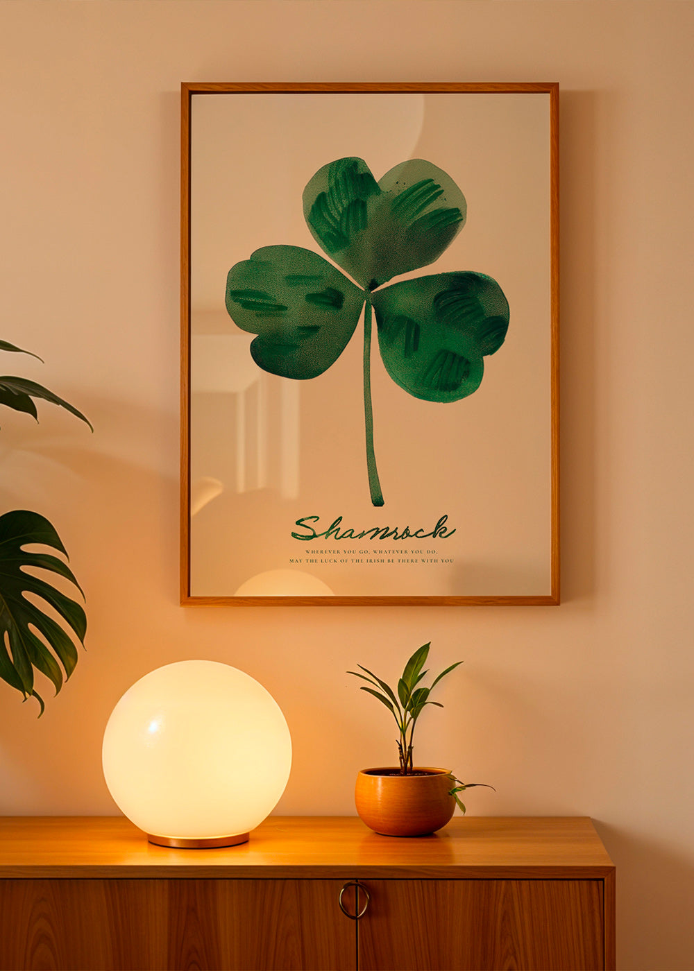 Impression botanique Shamrock trèfle aquarelle