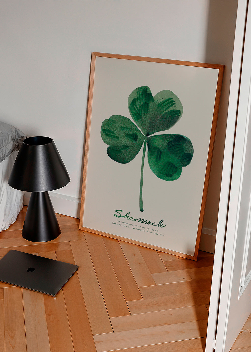 Impression botanique Shamrock trèfle aquarelle
