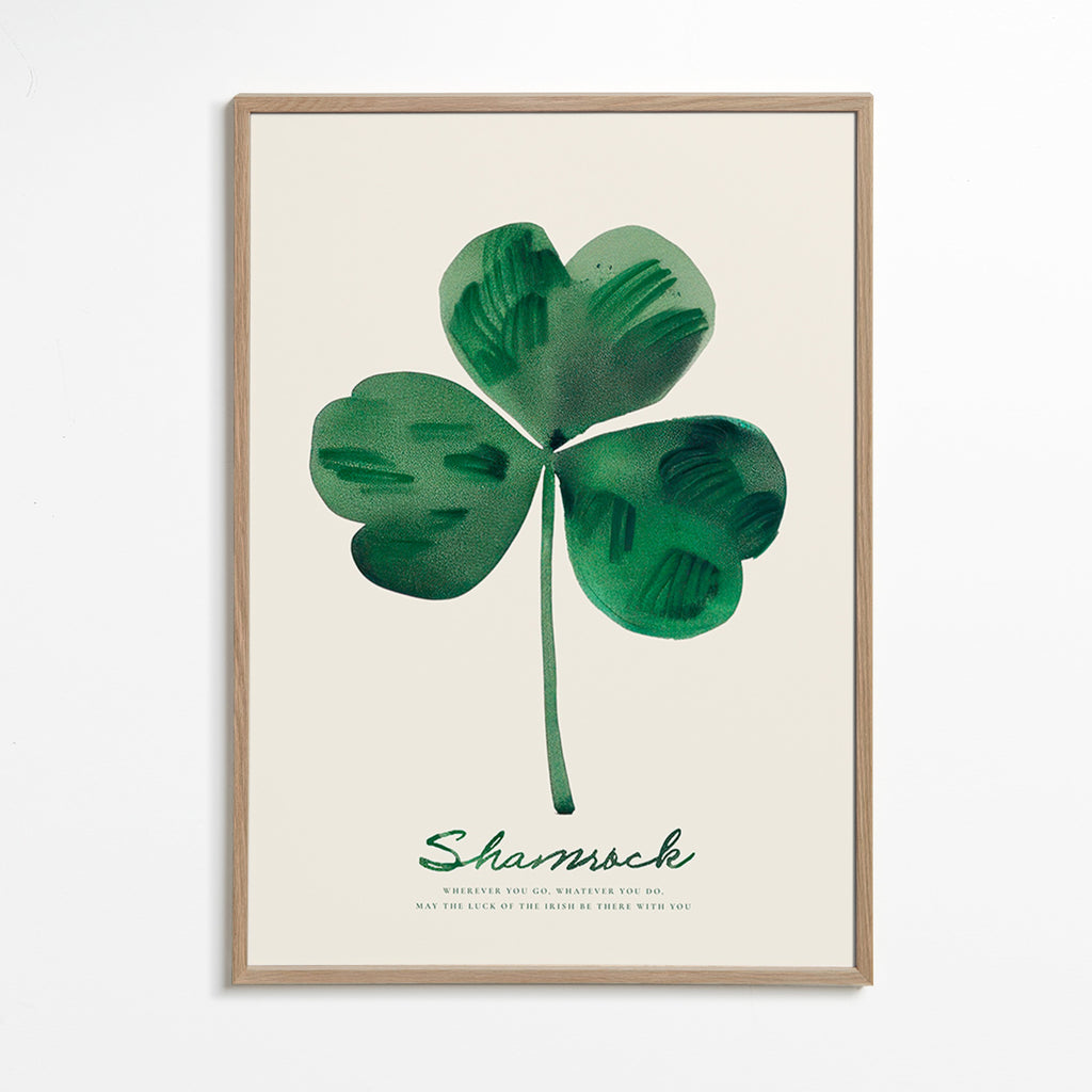 Impression botanique Shamrock trèfle aquarelle