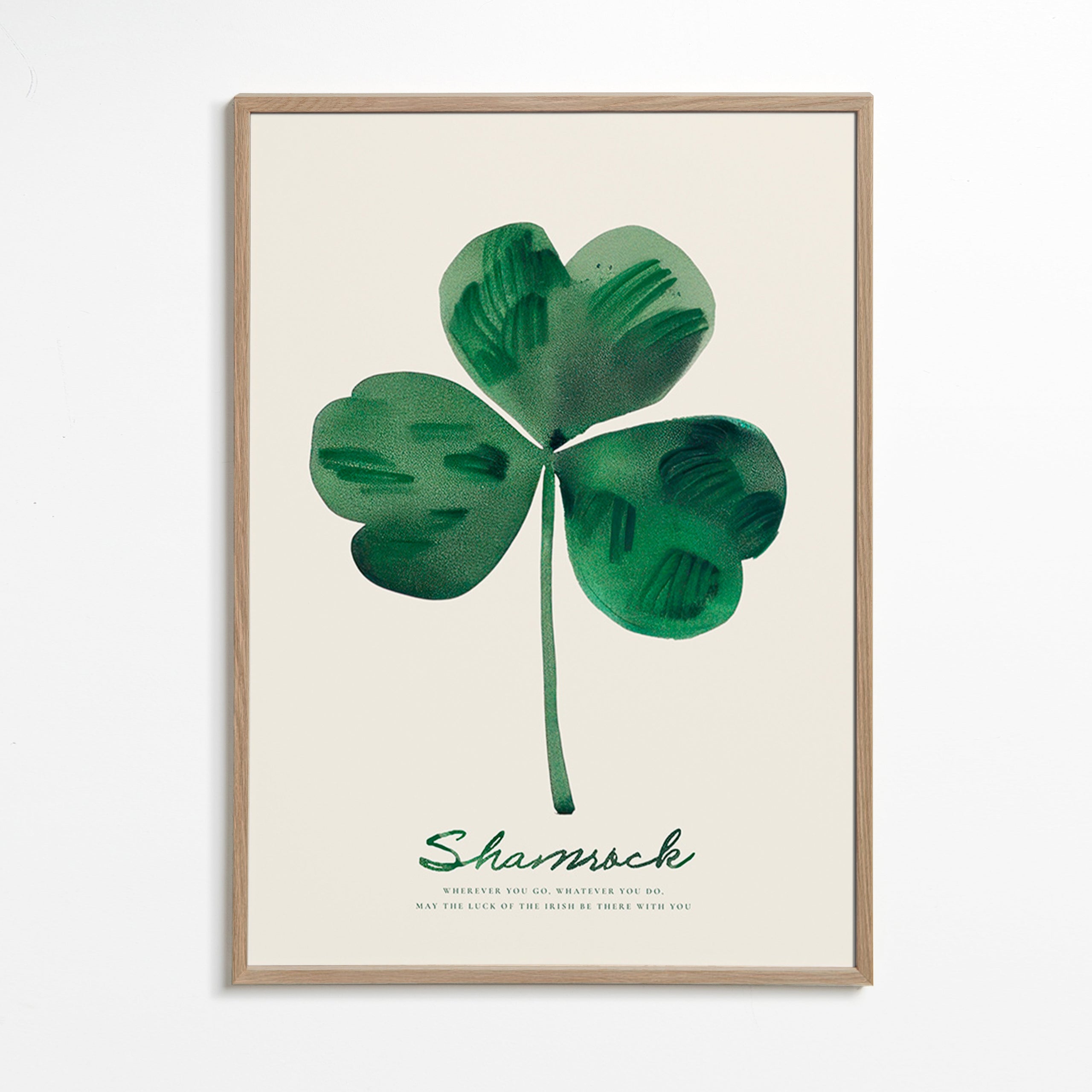 Impression botanique Shamrock trèfle aquarelle