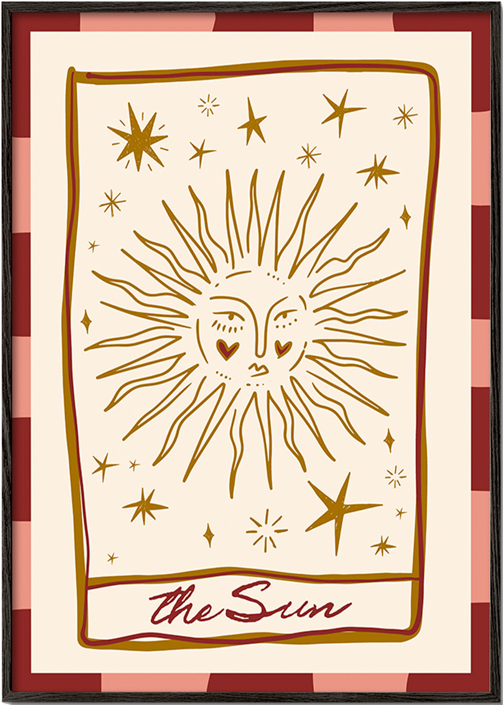 Illustration du soleil style carte vintage