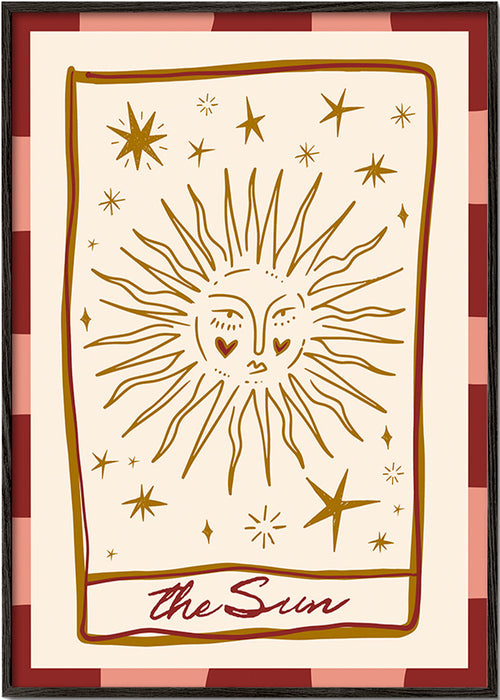 Illustration du soleil style carte vintage