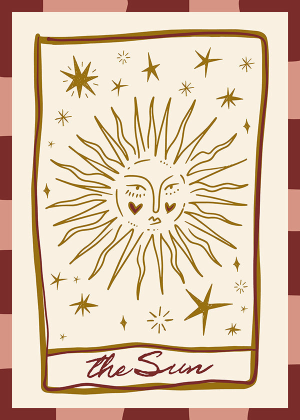 Illustration du soleil style carte vintage