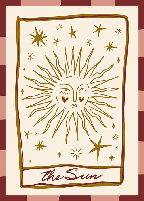 Illustration du soleil style carte vintage