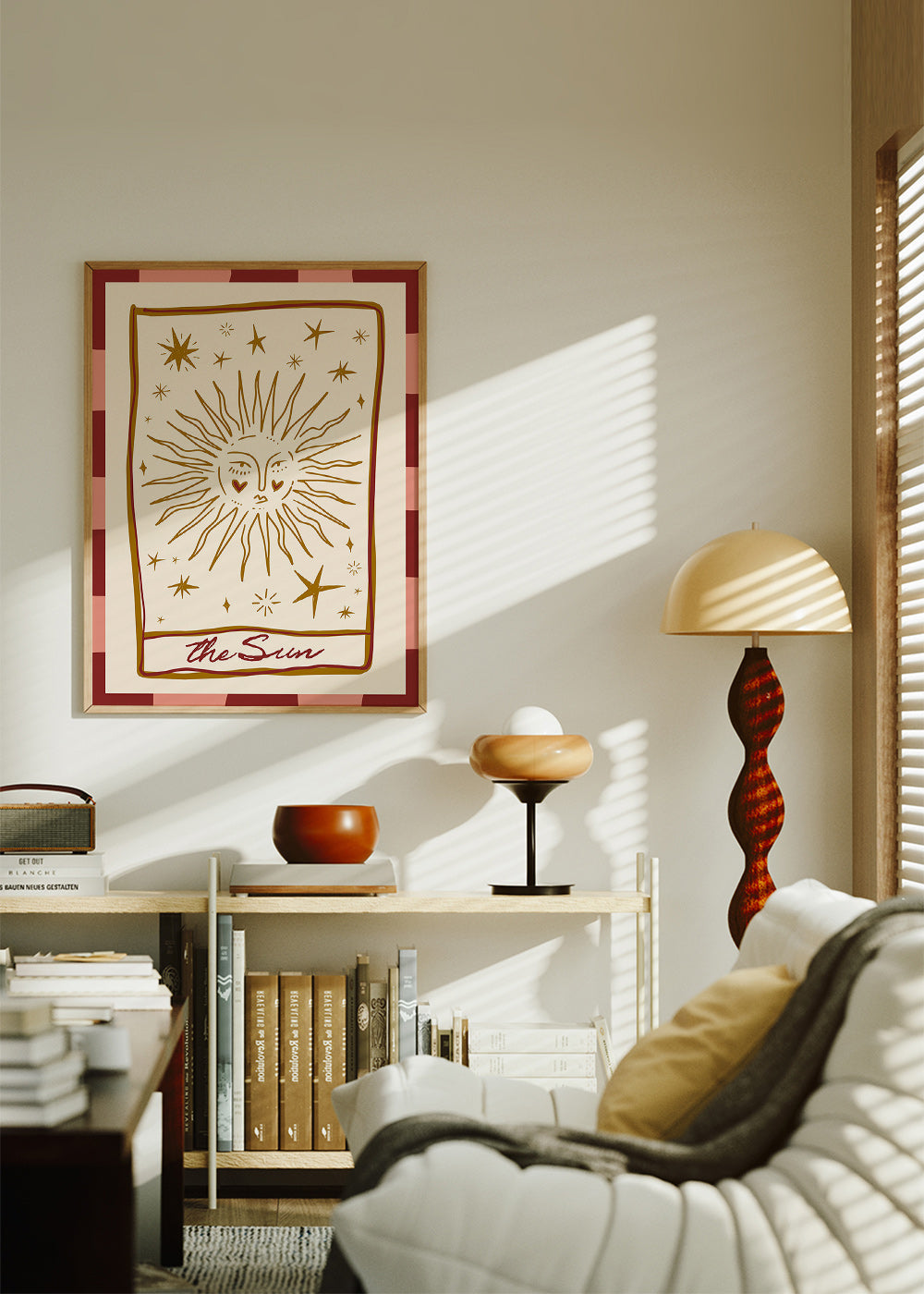 Illustration du soleil style carte vintage