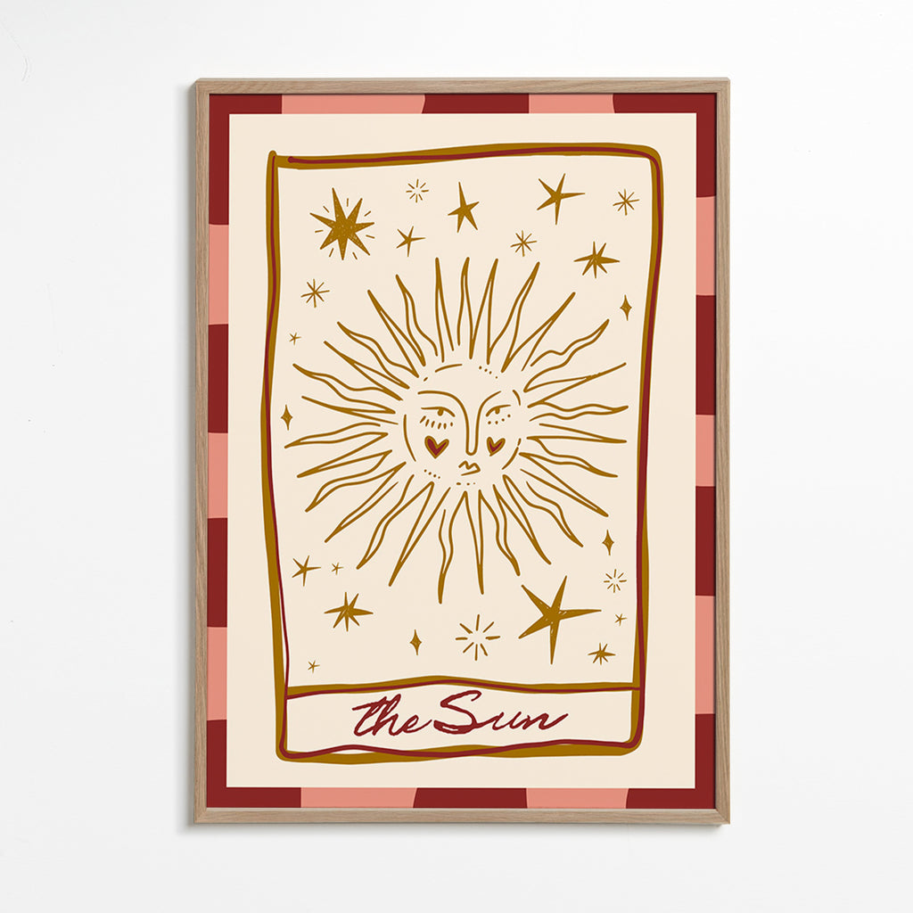 Illustration du soleil style carte vintage