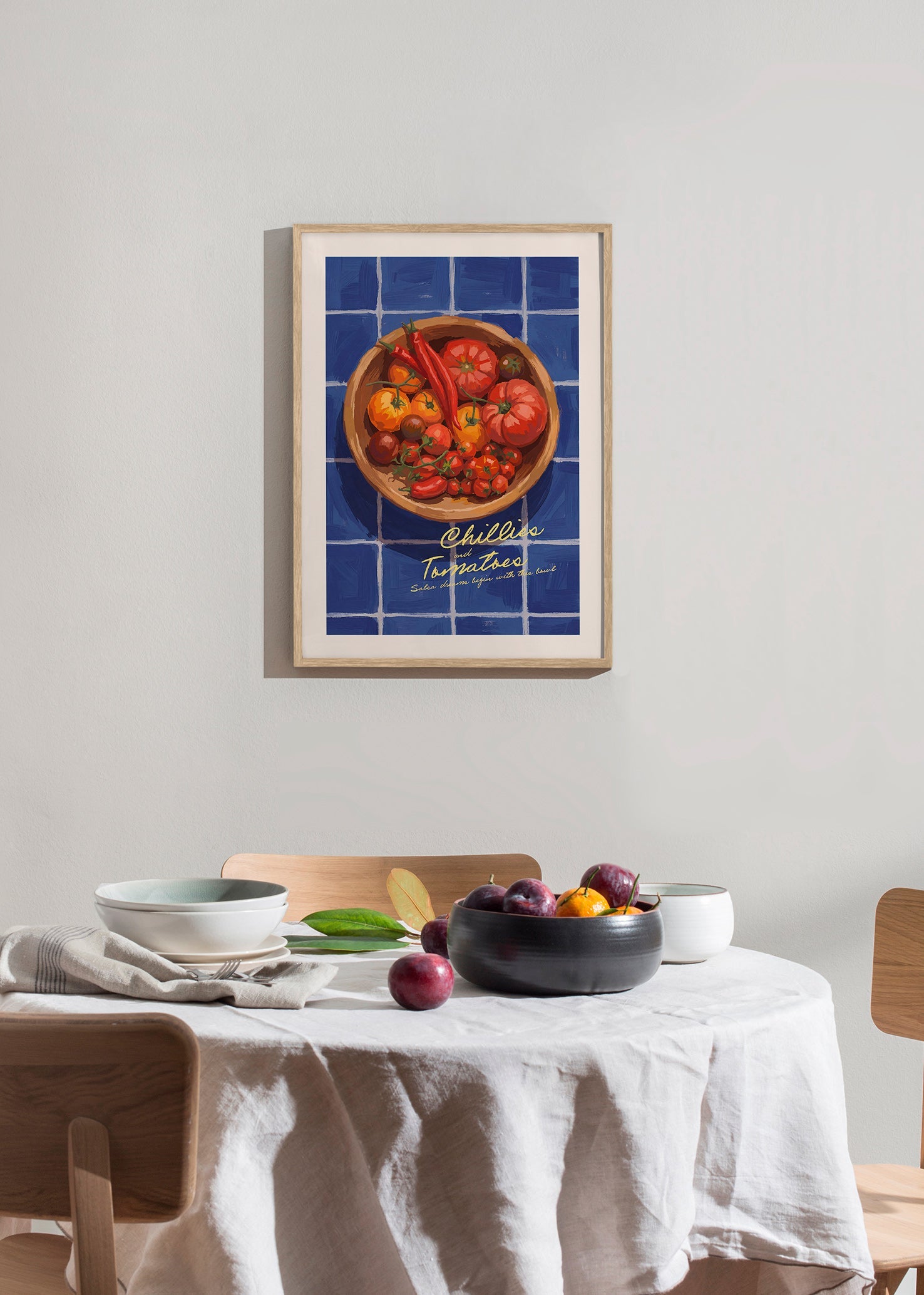 Art de cuisine avec piments et tomates illustrés