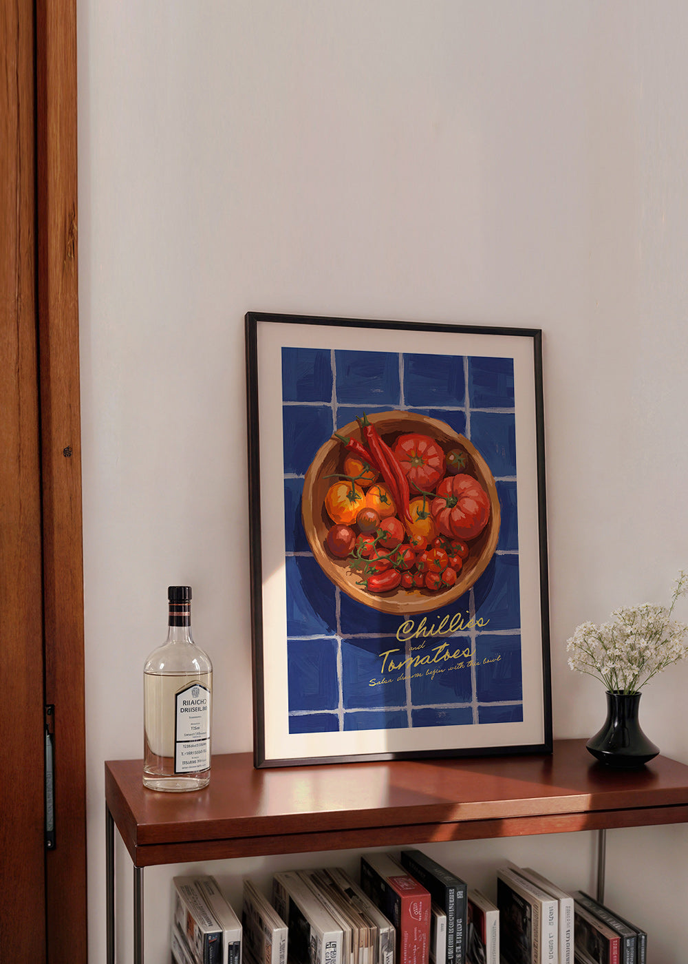 Art de cuisine avec piments et tomates illustrés