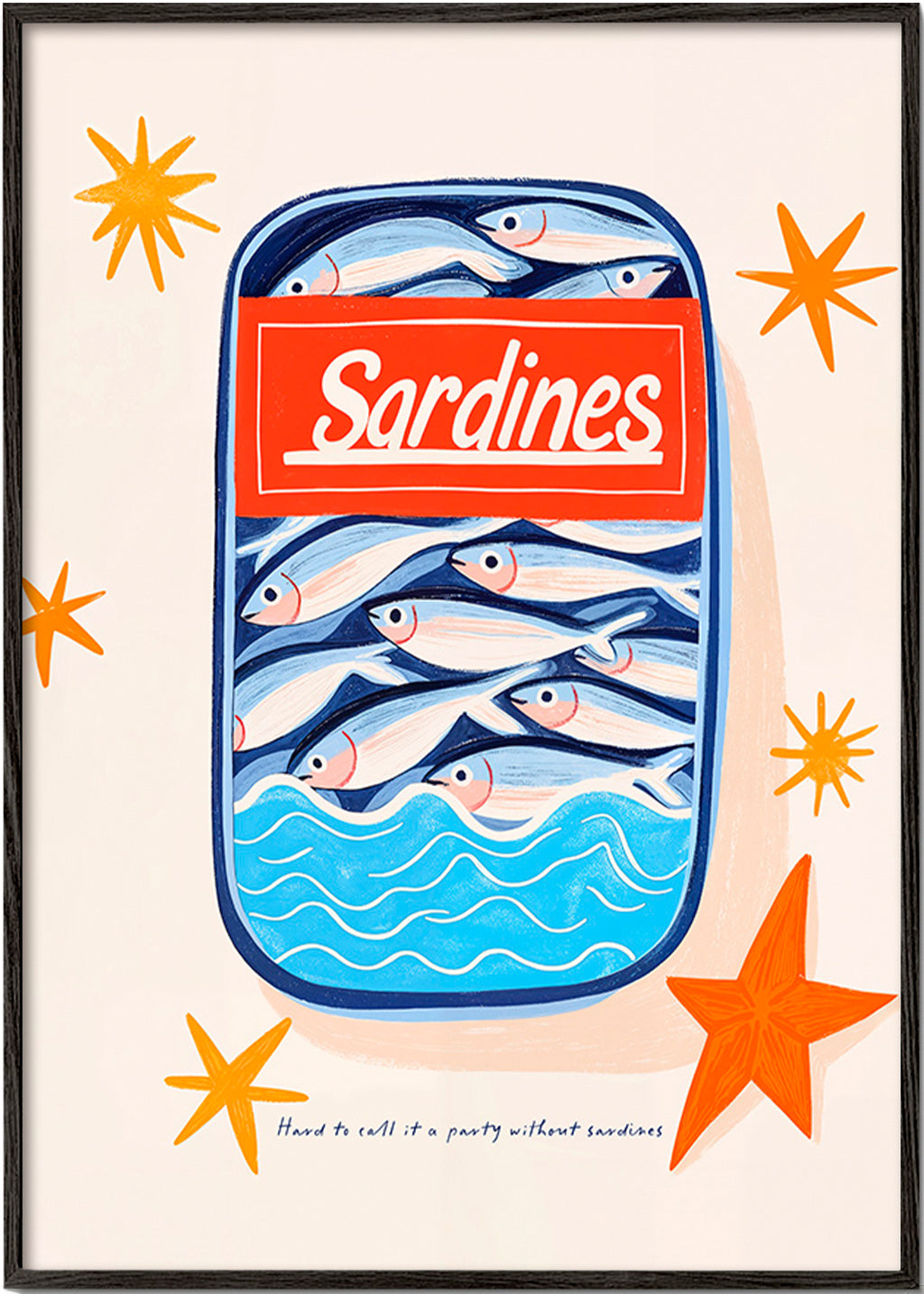 Art de cuisine: boîte de sardines illustrée