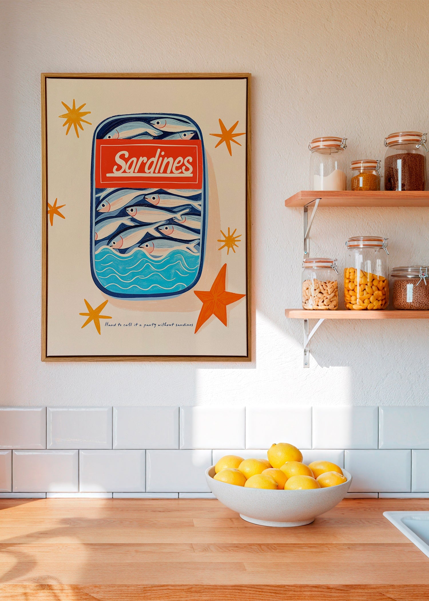Art de cuisine: boîte de sardines illustrée
