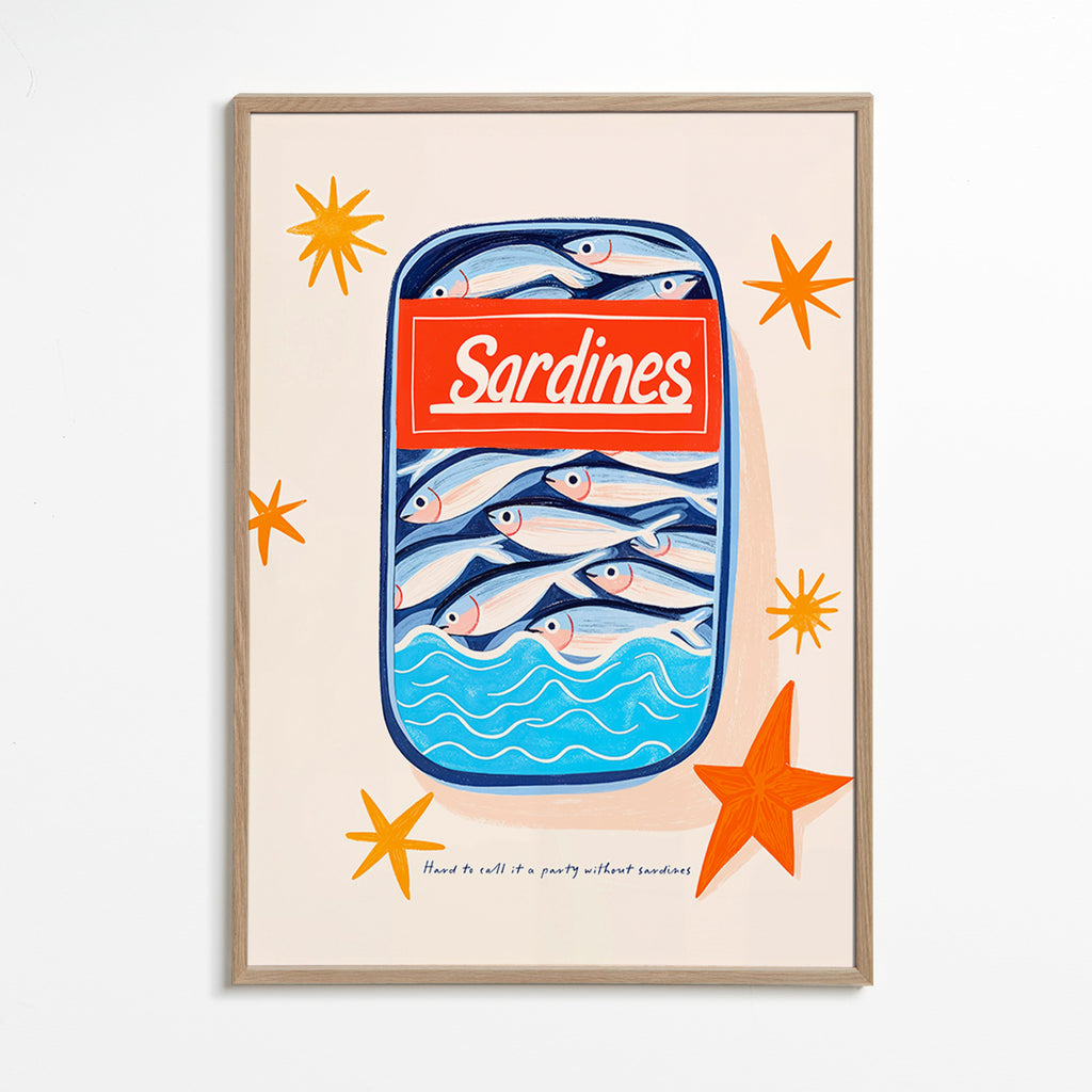 Art de cuisine: boîte de sardines illustrée