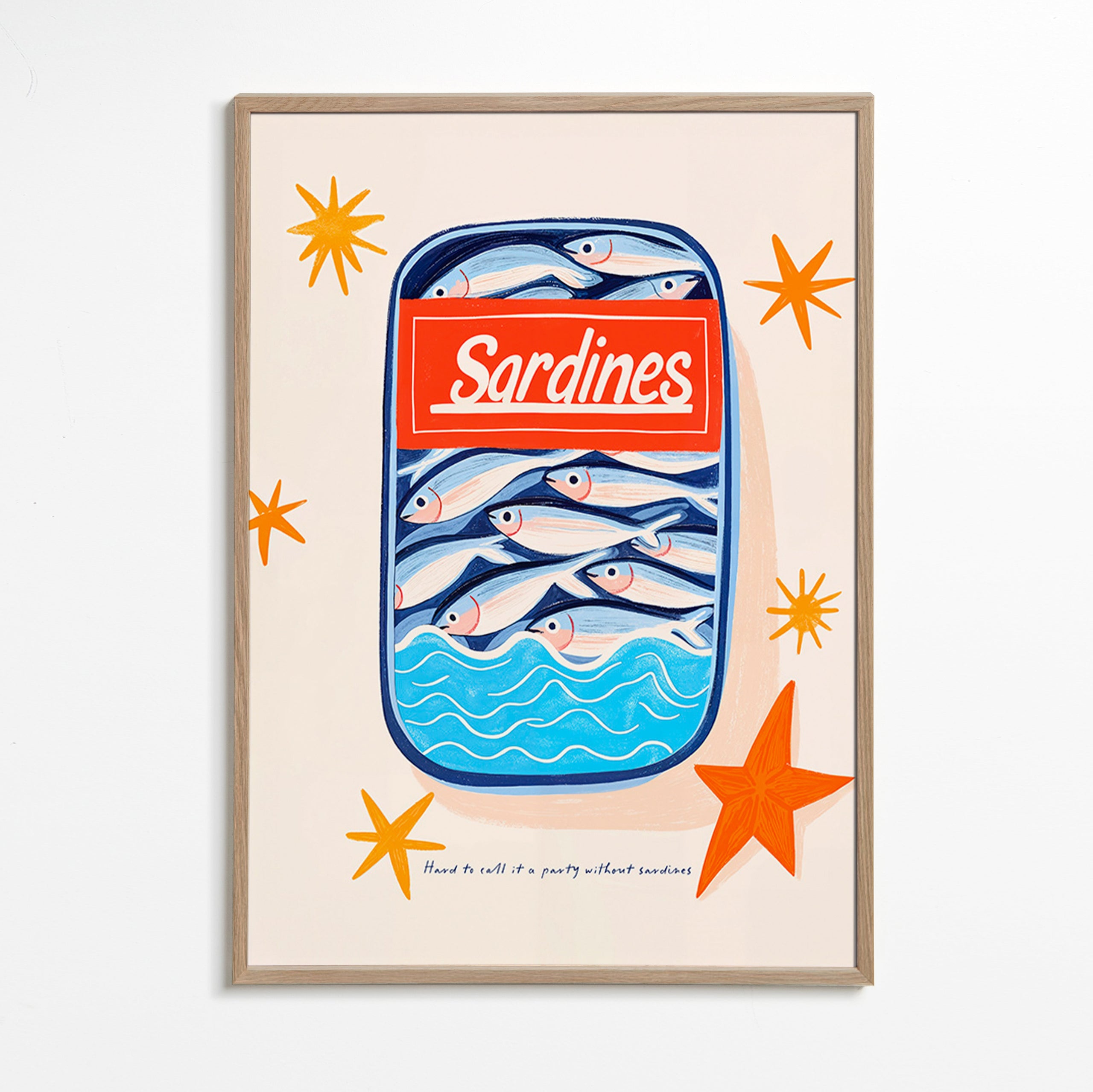 Art de cuisine: boîte de sardines illustrée