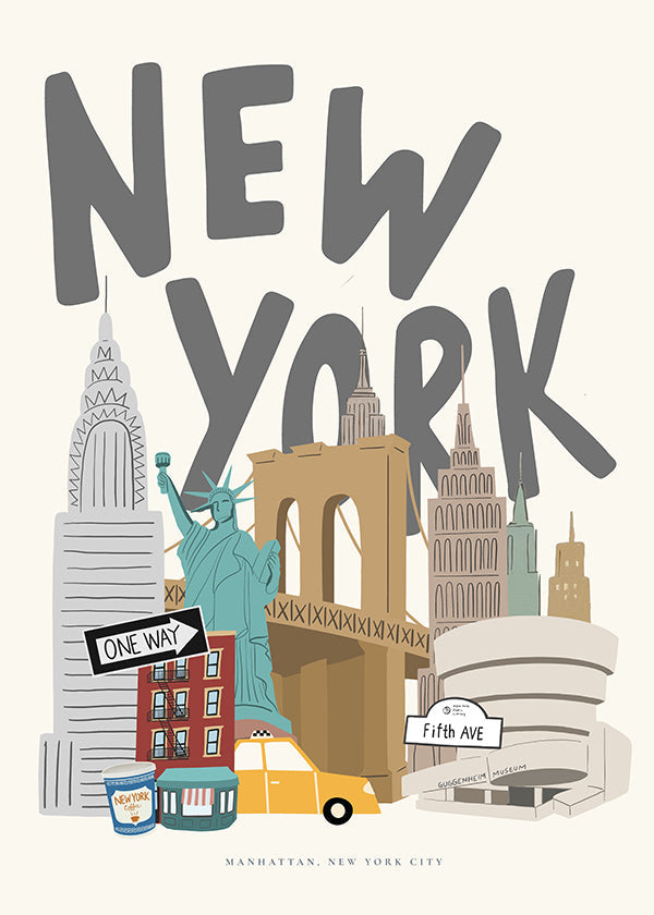 Tableau de voyage: icônes de New York