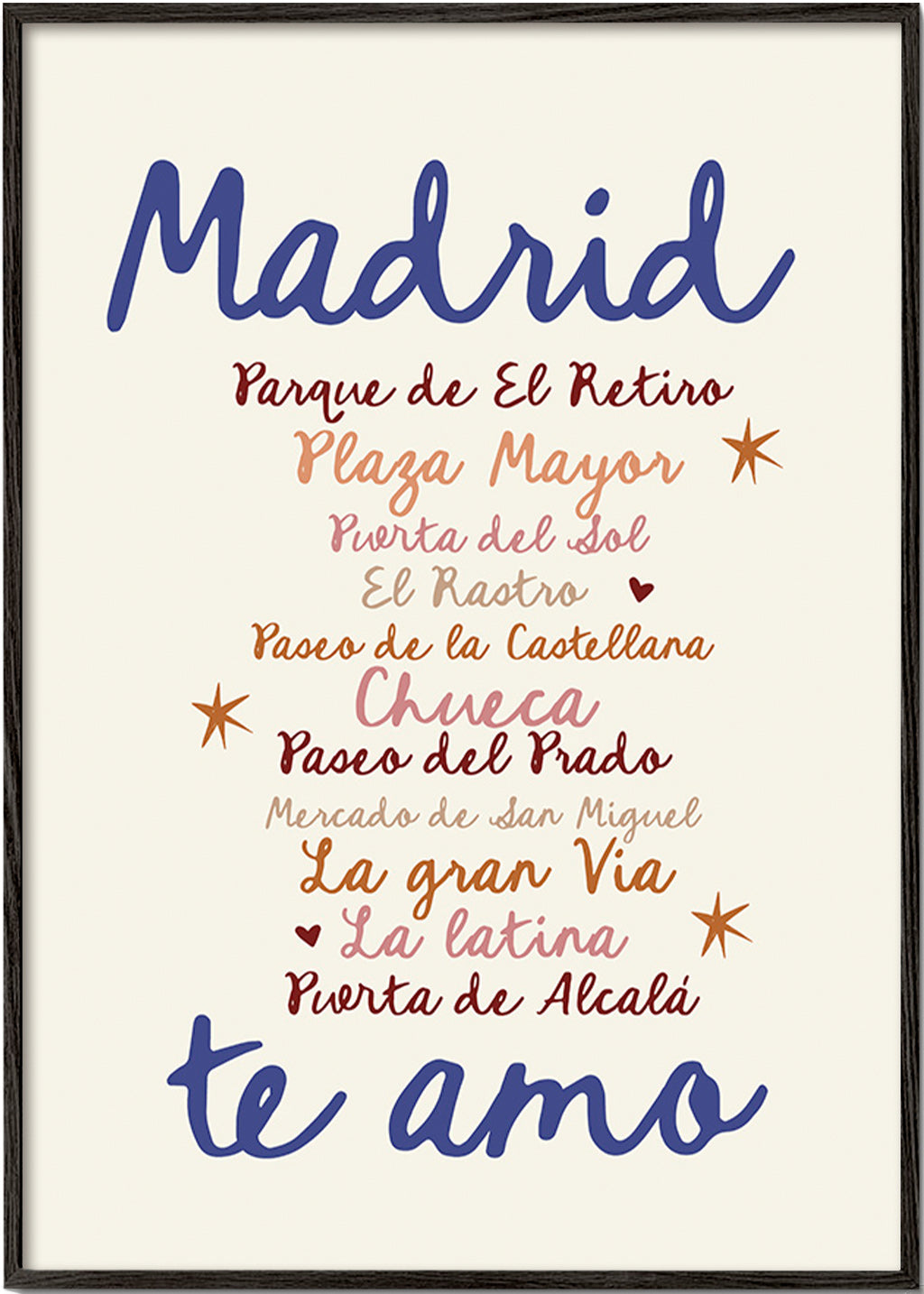 Poster de voyage Madrid lettrage iconique