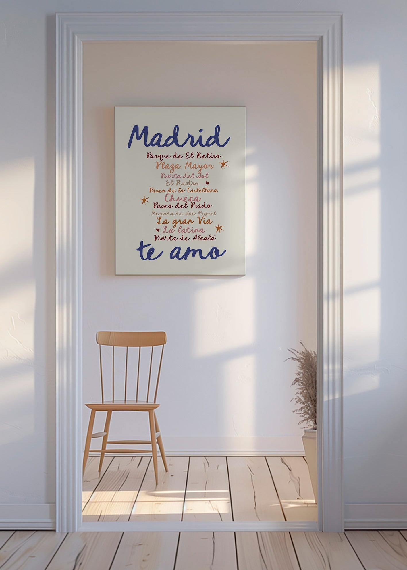 Poster de voyage Madrid lettrage iconique
