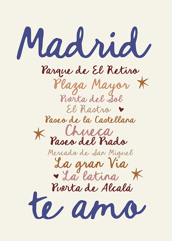 Poster de voyage Madrid lettrage iconique