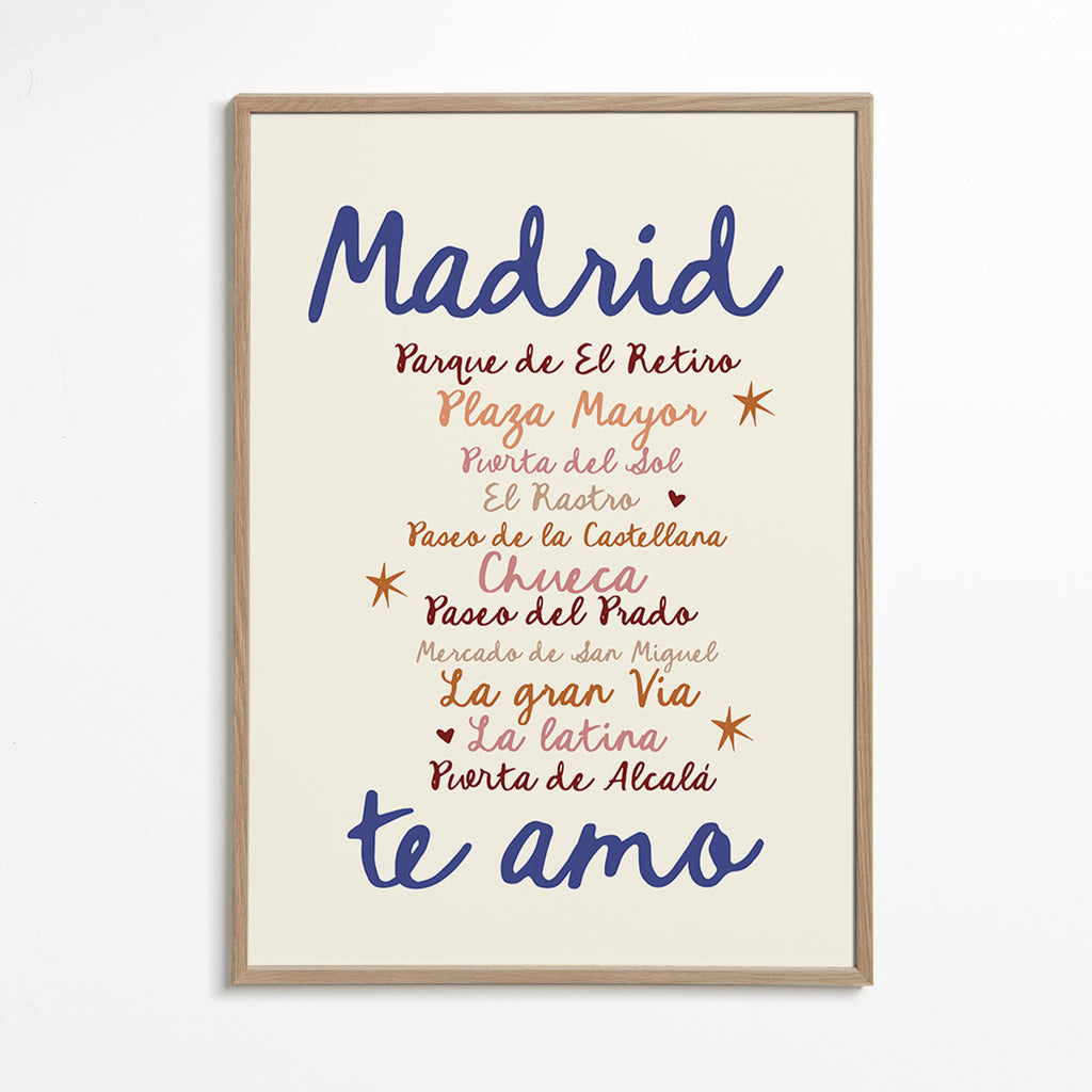 Poster de voyage Madrid lettrage iconique