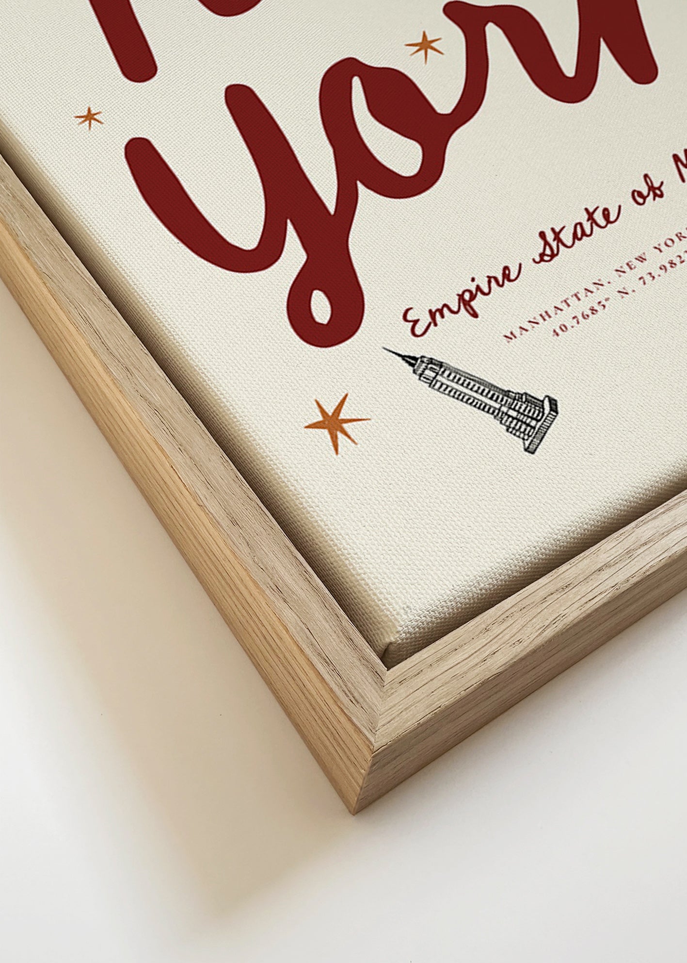 Poster de voyage New York lettrage bordeaux