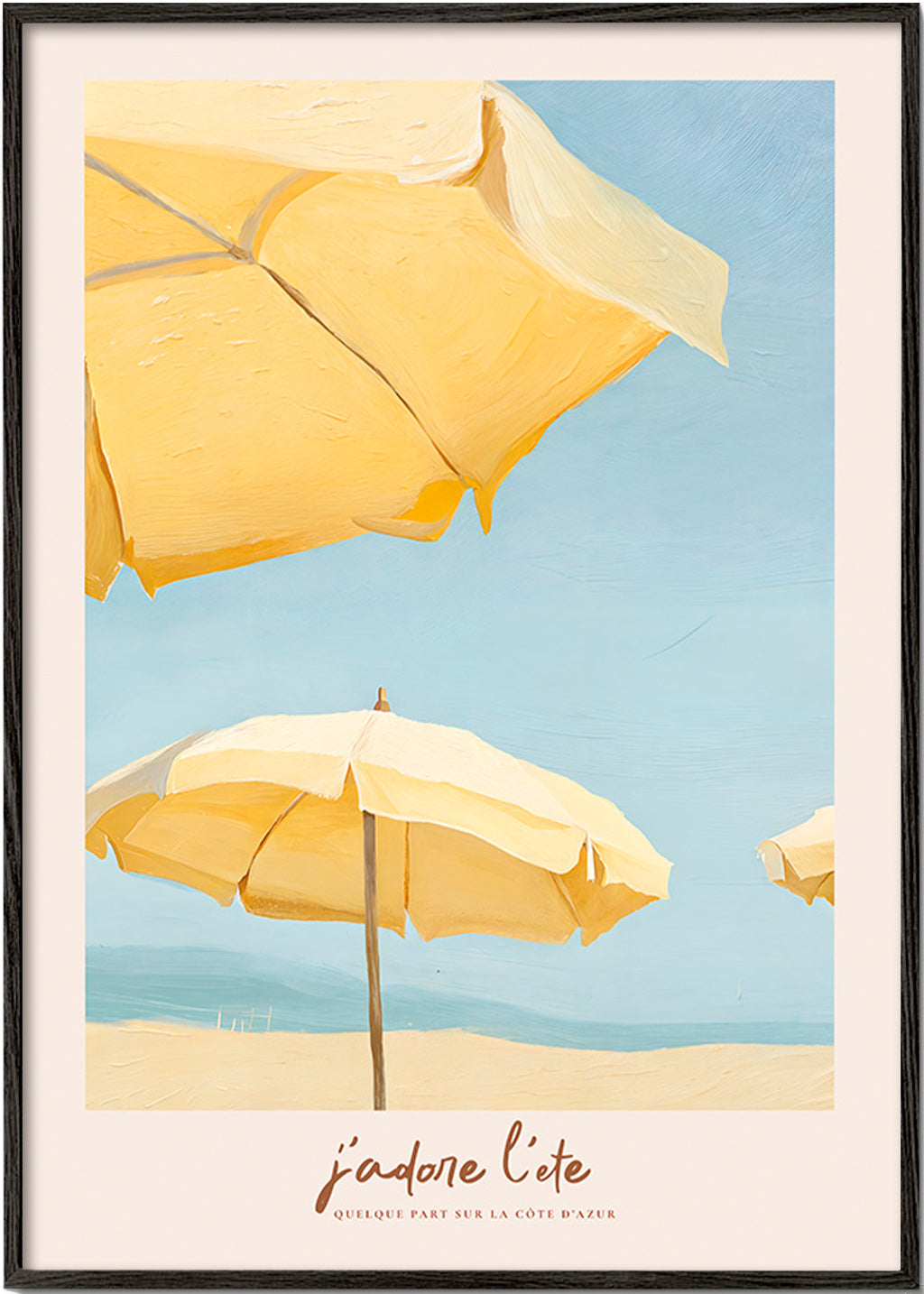 Art de paysage aux parasols jaunes