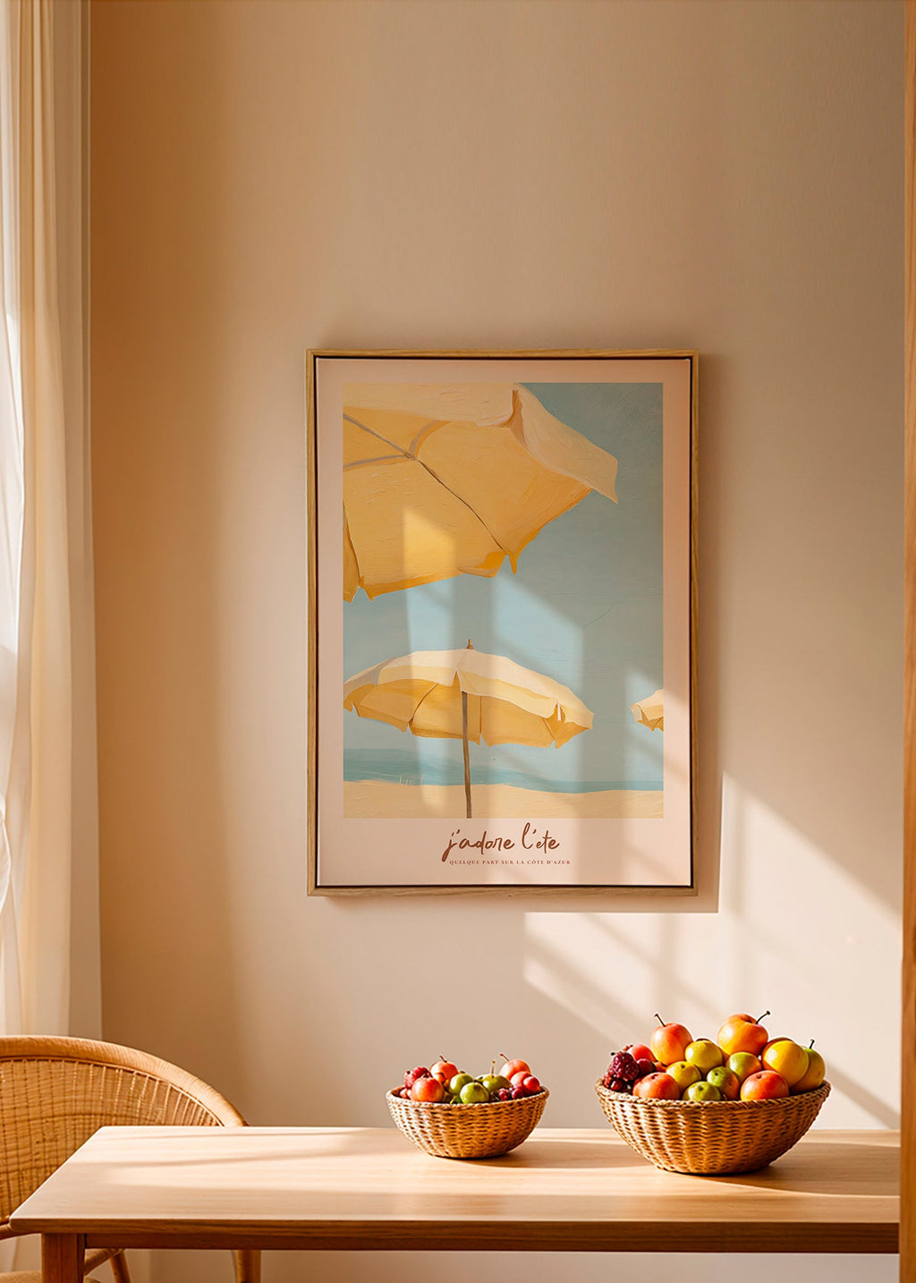 Art de paysage aux parasols jaunes