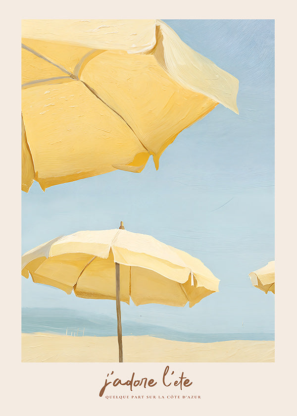 Art de paysage aux parasols jaunes