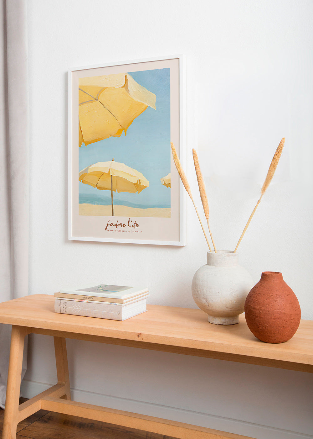 Art de paysage aux parasols jaunes