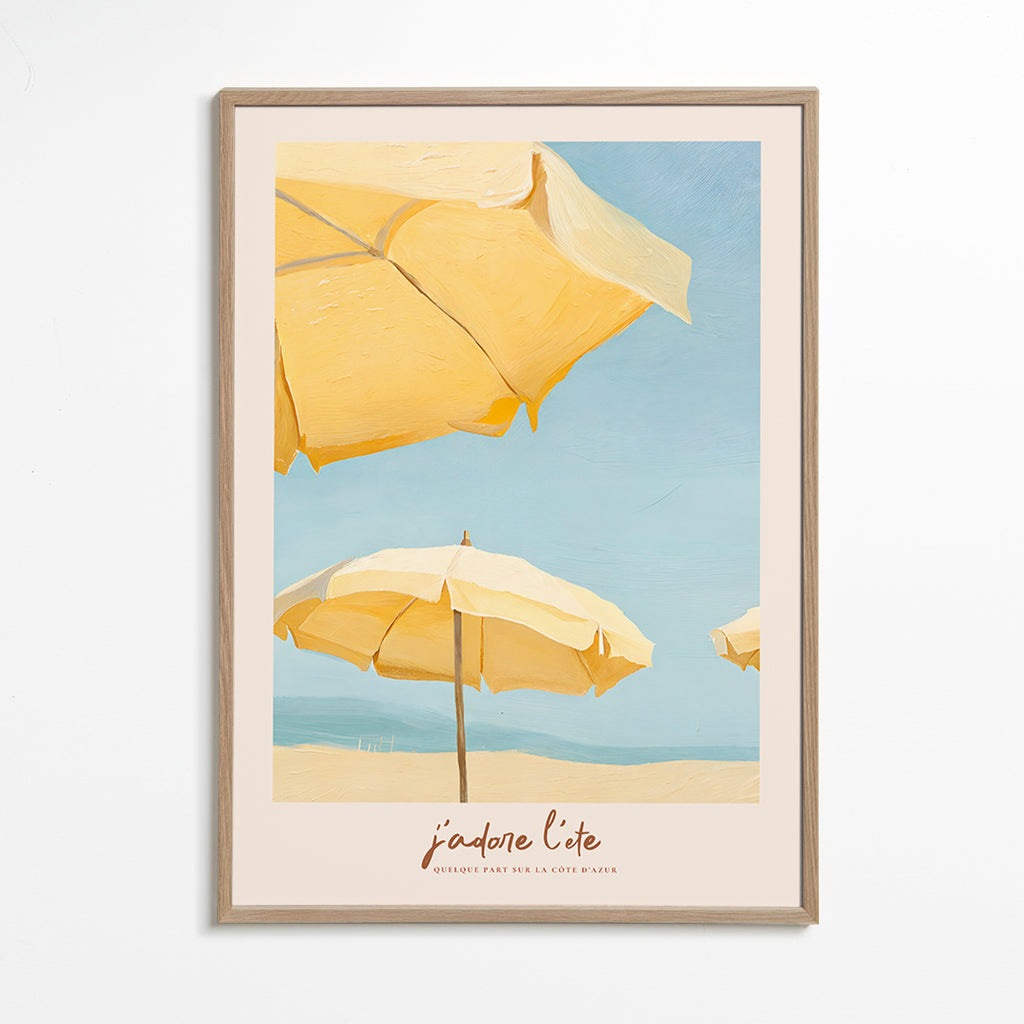 Art de paysage aux parasols jaunes