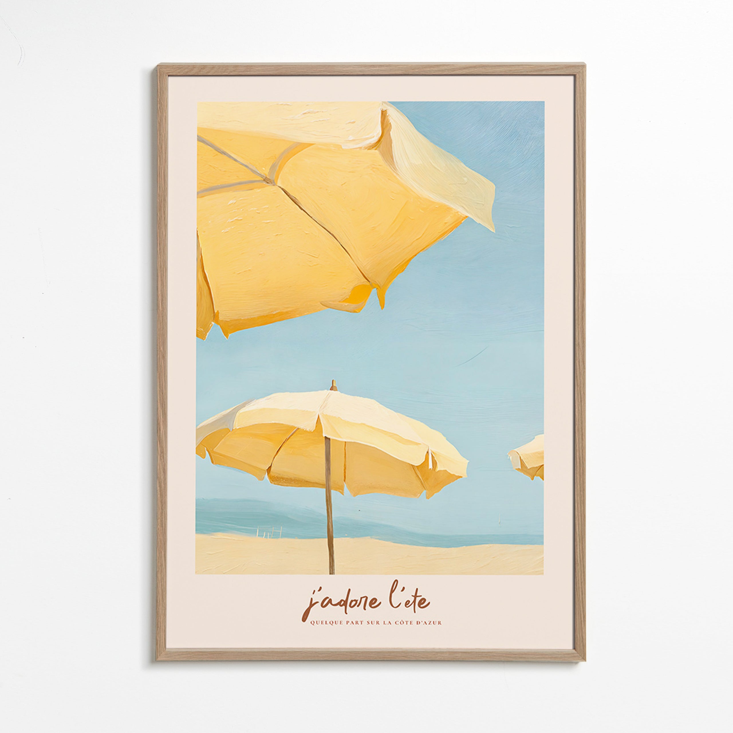 Art de paysage aux parasols jaunes