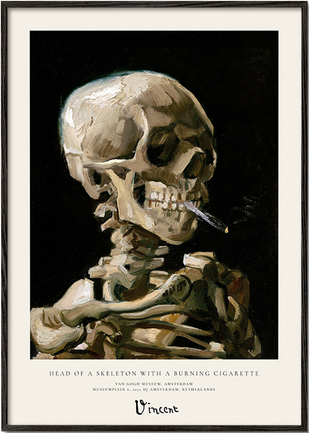 Calavera vintage con cigarette ardente