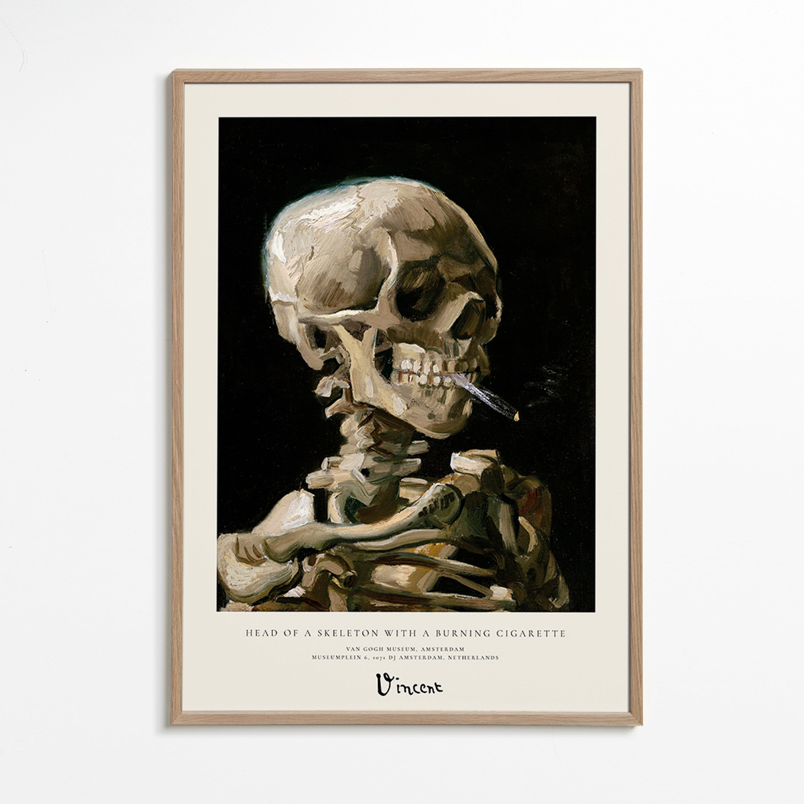 Calavera vintage con cigarette ardente