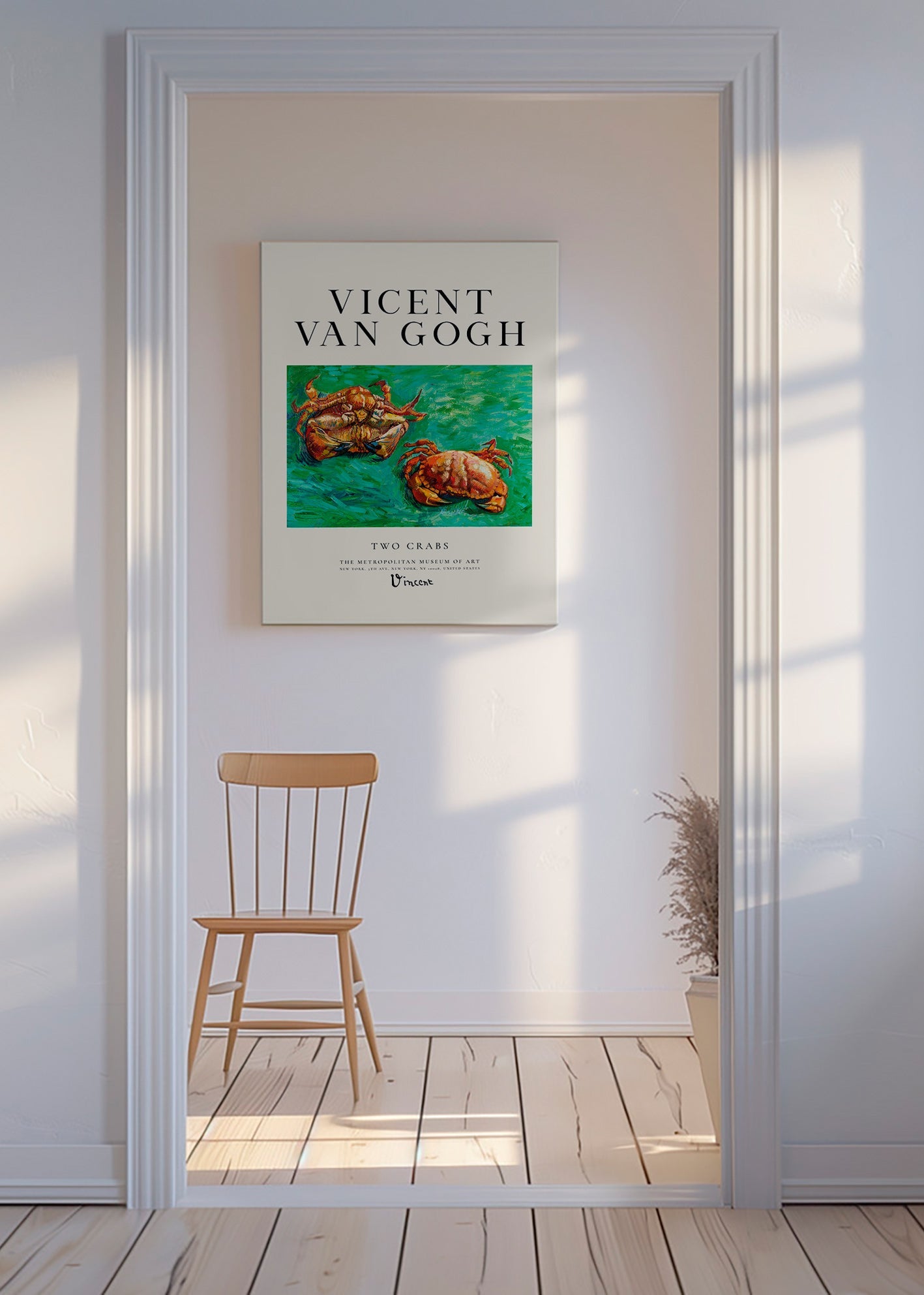 Two Crabs de Van Gogh — Crabes sur fond vert