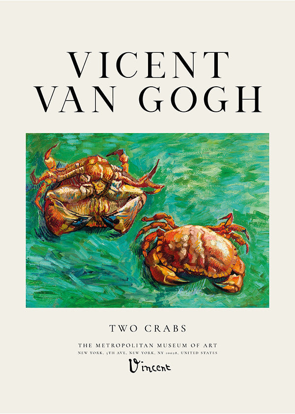 Two Crabs de Van Gogh — Crabes sur fond vert