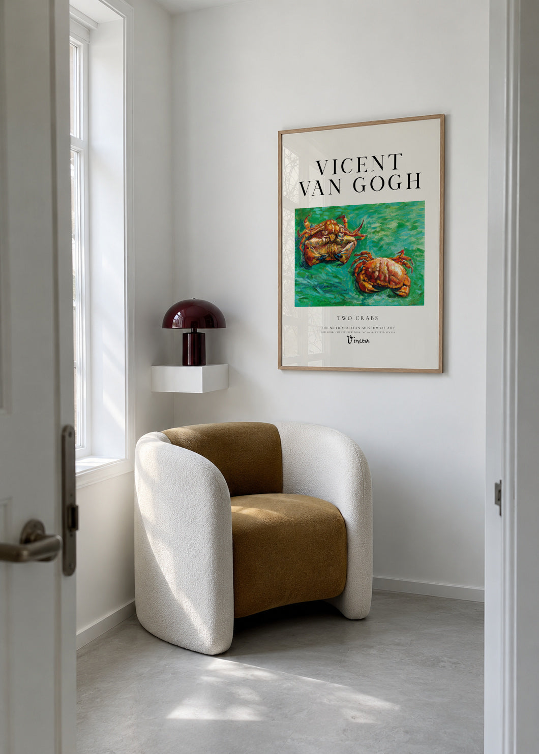 Vicent Van Gogh - Two Crabs - Framed poster in an interior