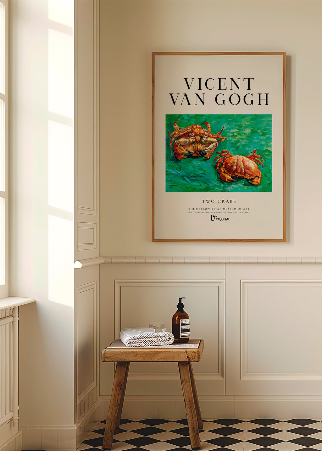 Two Crabs de Van Gogh — Crabes sur fond vert