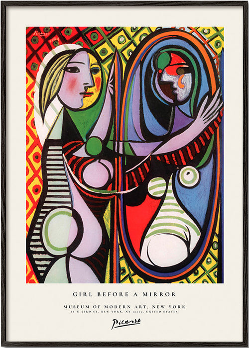Tableau abstrait: figure devant un miroir