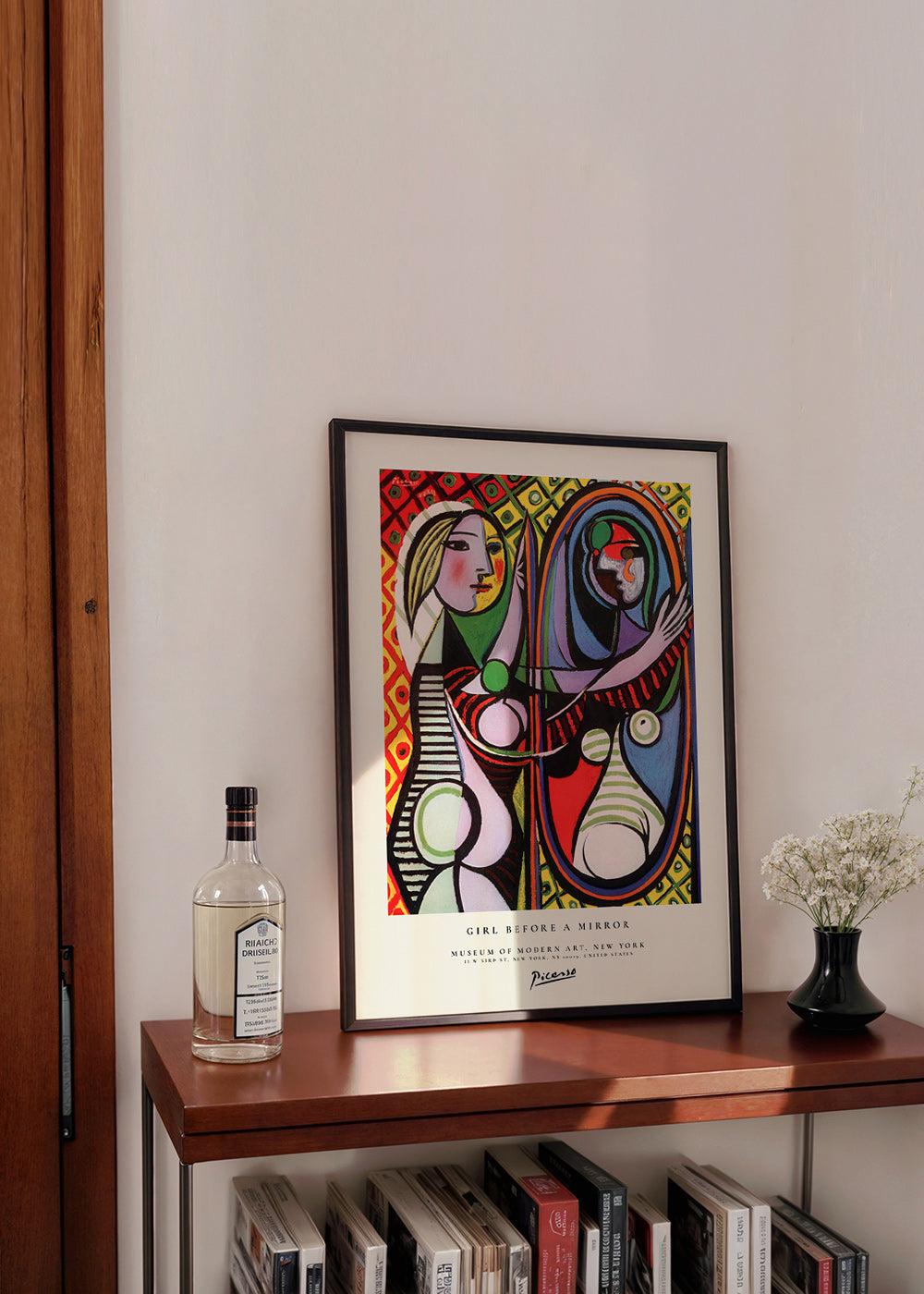 Tableau abstrait: figure devant un miroir