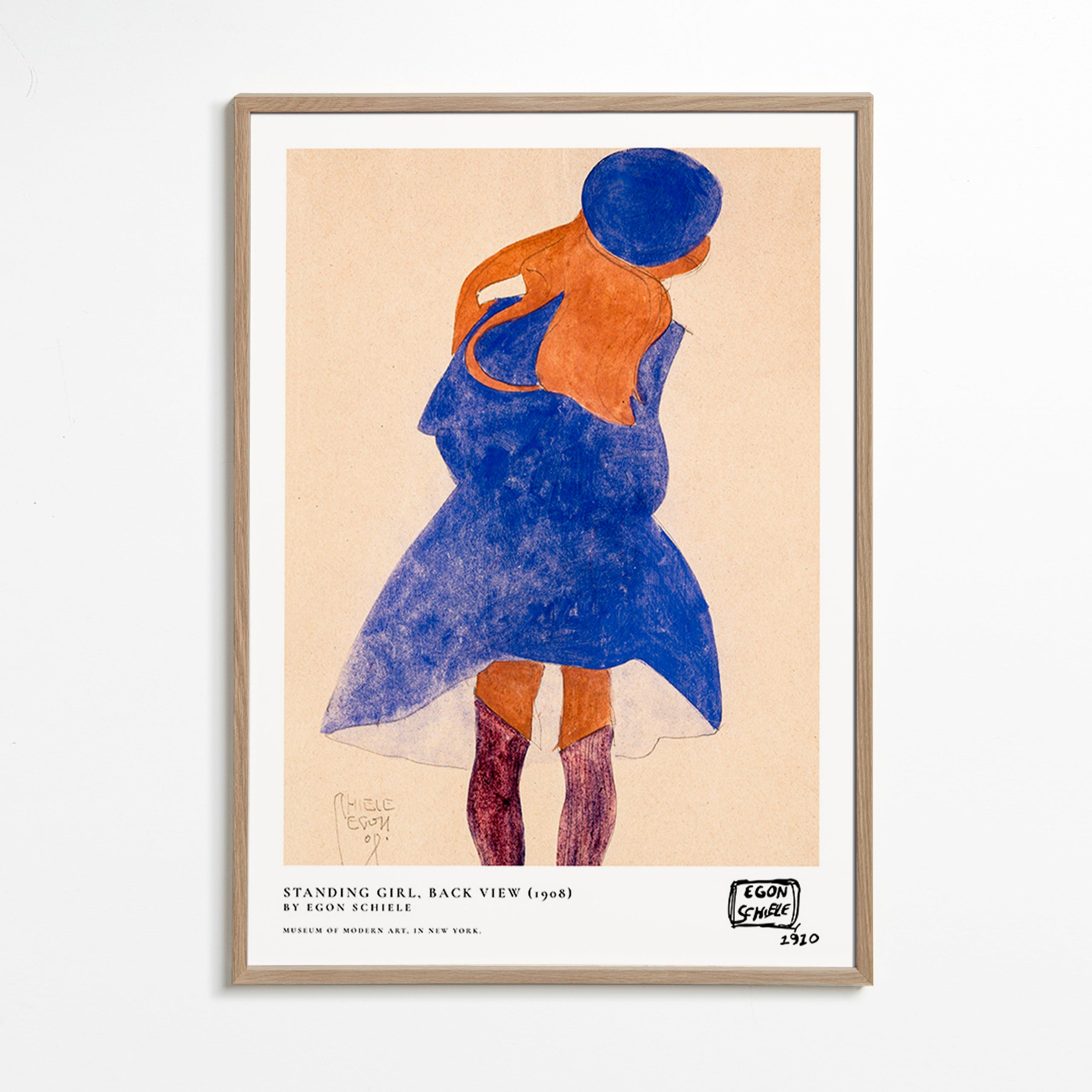 Illustration: femme de dos en bleu
