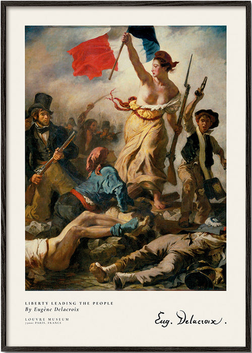 Impression vintage d'une femme brandissant un drapeau tricolore