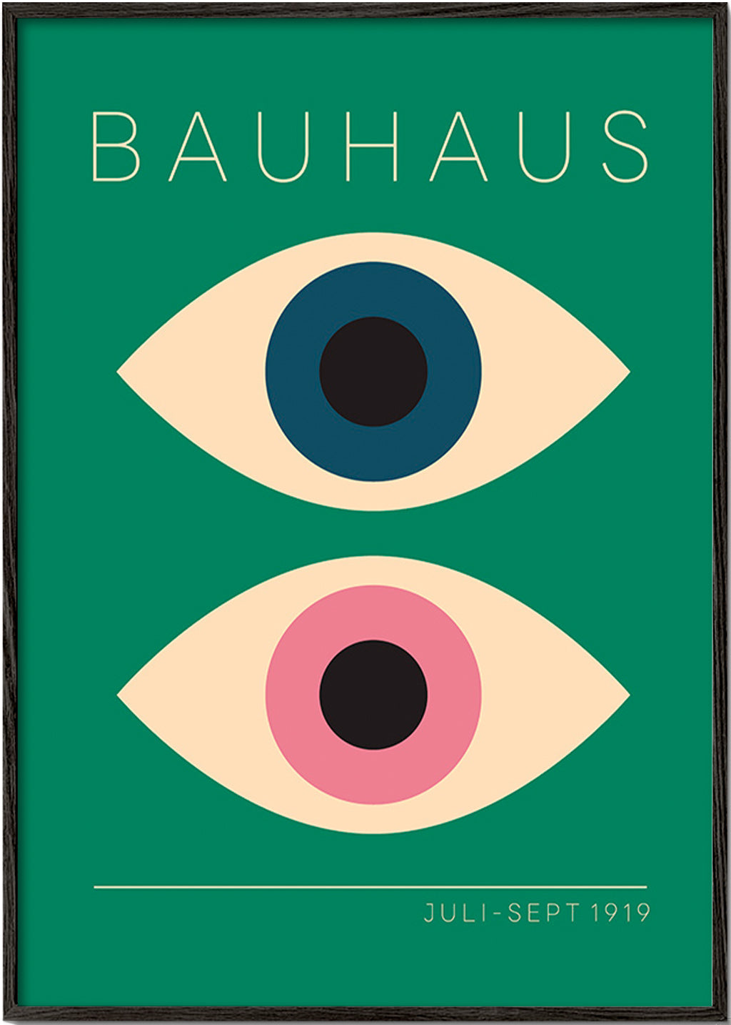 Tableau géométrique Bauhaus yeux jumeaux