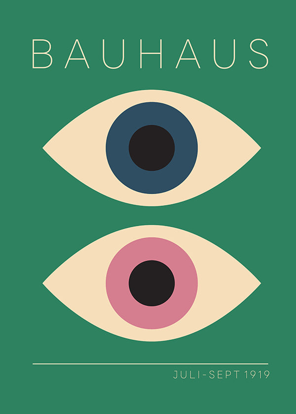 Tableau géométrique Bauhaus yeux jumeaux
