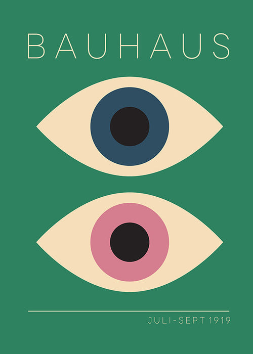 Tableau géométrique Bauhaus yeux jumeaux