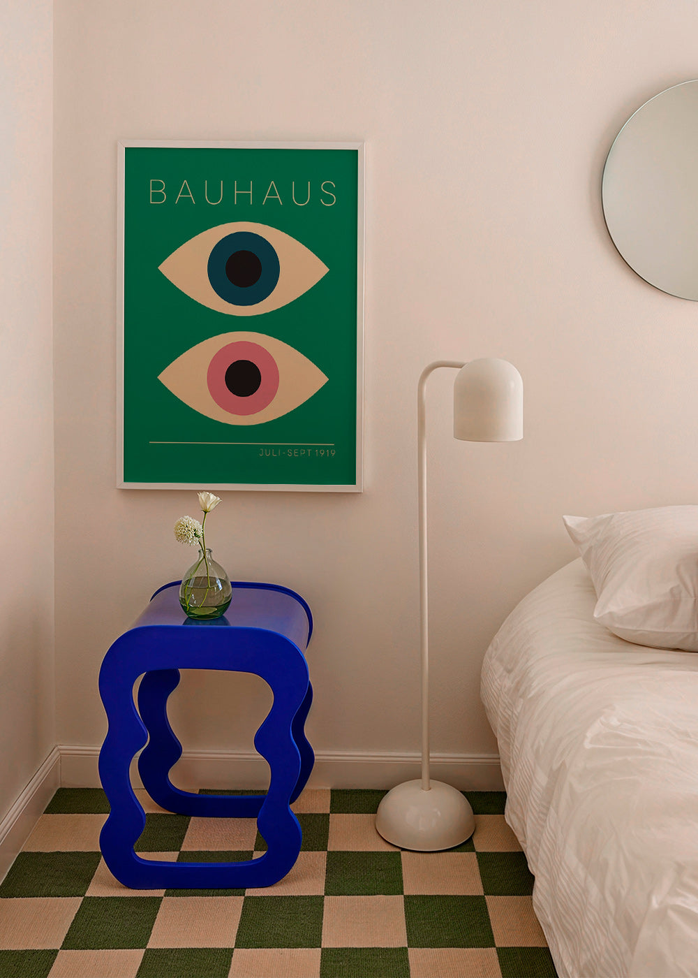 Tableau géométrique Bauhaus yeux jumeaux