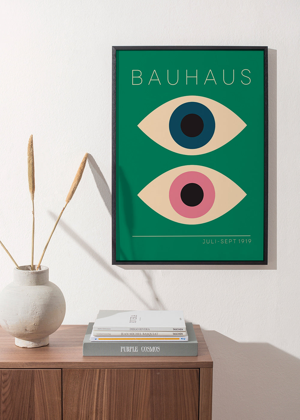 Tableau géométrique Bauhaus yeux jumeaux